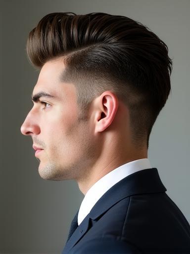 Modern pompadour executive styling result for a Mobile Alabama business professional