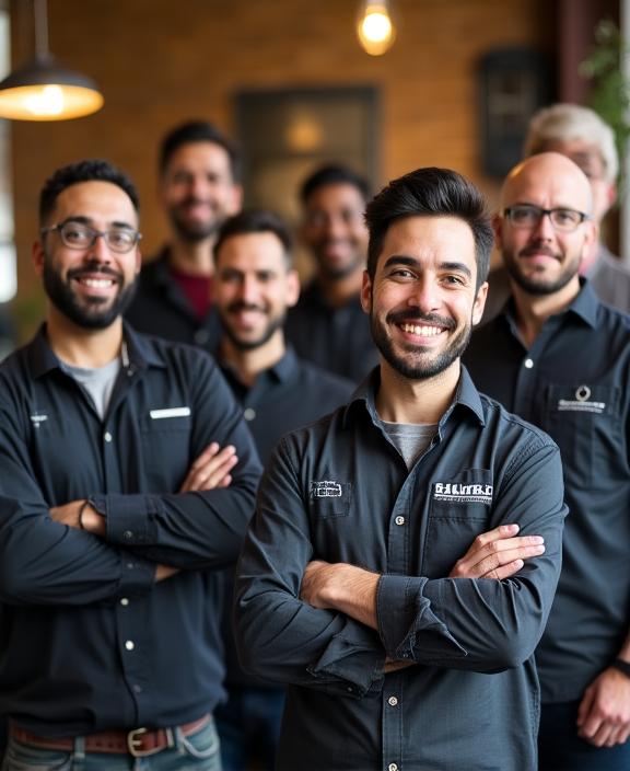 The Gilded Shears team of certified barbers at 1925 Deco Plaza, downtown Mobile, Alabama