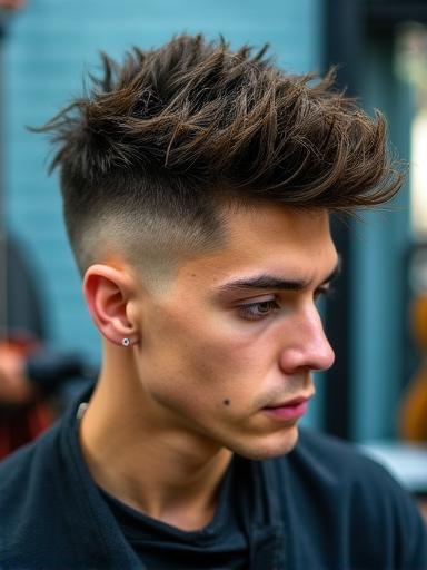 Textured modern hairstyle for a local Mobile musician client at Gilded Shears